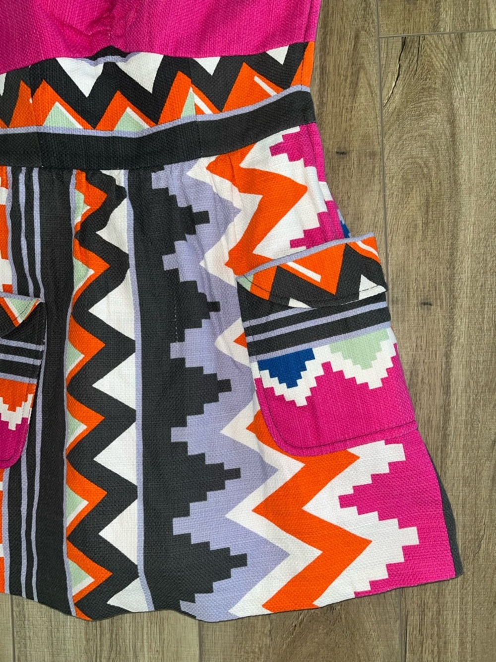 Tibi Navajo Strapless Mini Dress Tribal Print Pink Multi 4 Aztec Y2K Festival - Picture 6 of 15